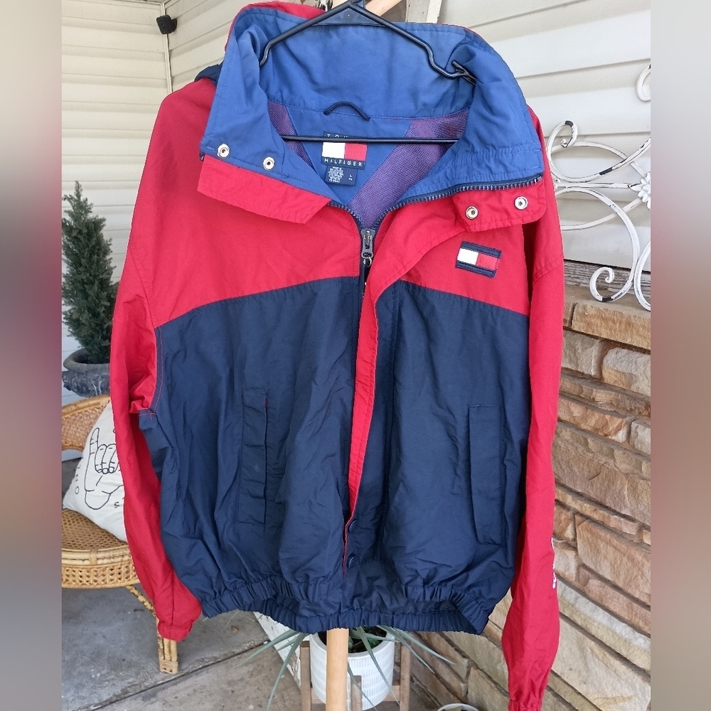 Vintage TOMMY HILFIGER Wind Breaker/ Rain Voat Sailing Jacket 90s_Large